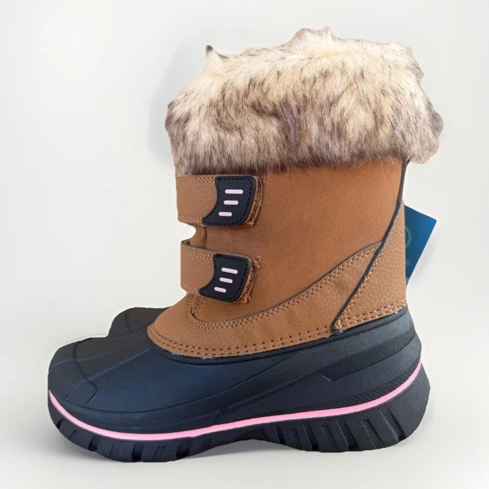 Stride Rite 360 Betty Winter Snow Boot Unisex-Child Size 3 Brown Black Calf High
